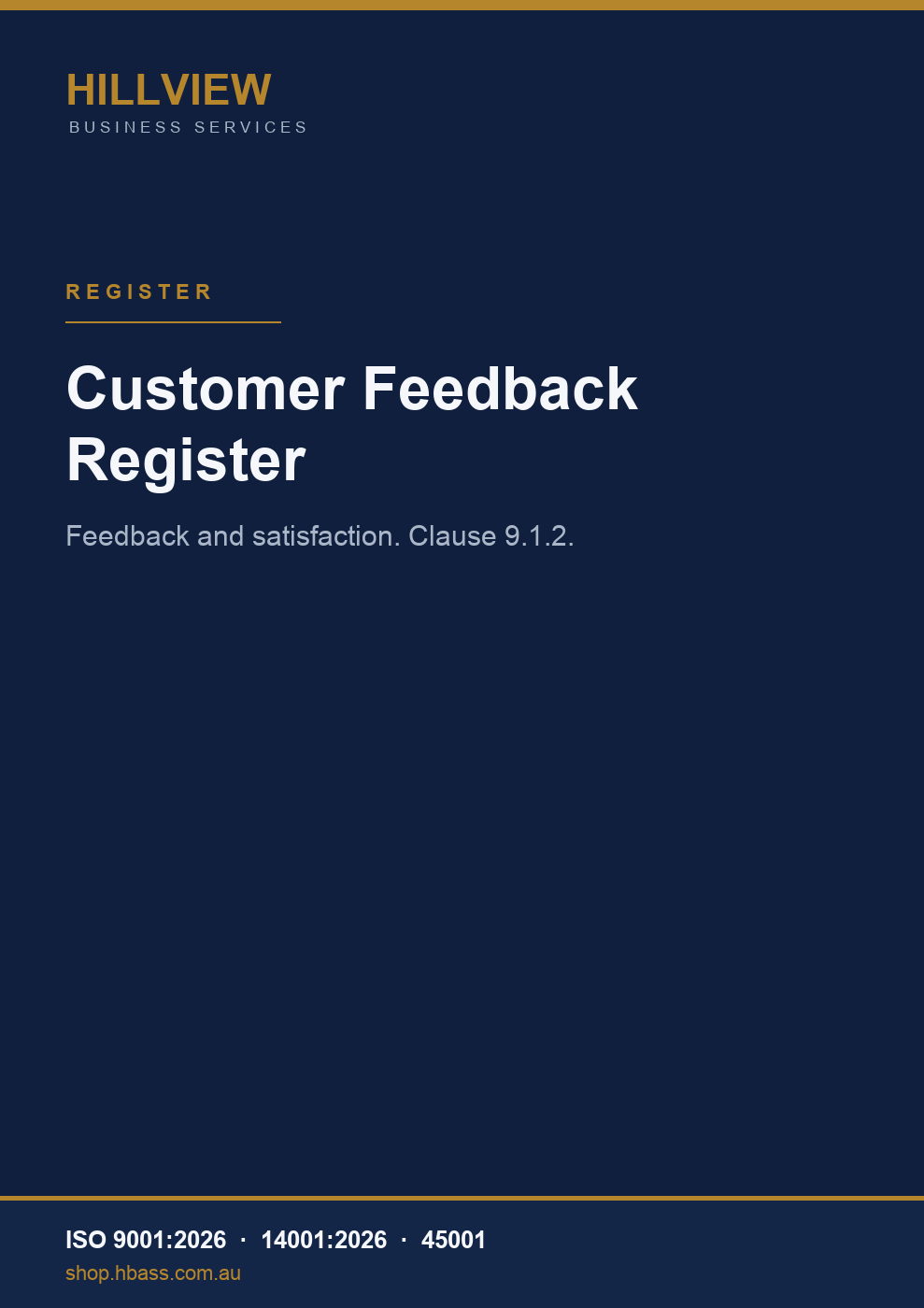 Customer Feedback Register