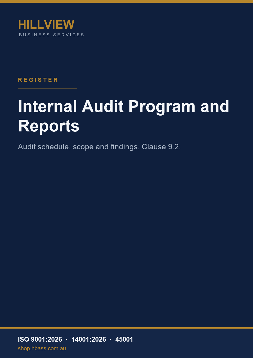 Internal Audit Program and Reports