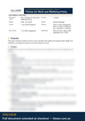 Hillview Fitness for Work and Wellbeing Policy - sample preview (branded, partially blurred)