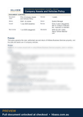 Hillview Company Assets and Vehicles Policy - sample preview (branded, partially blurred)