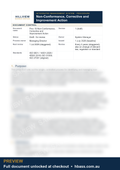Hillview NCR and Corrective Action Procedure - sample preview