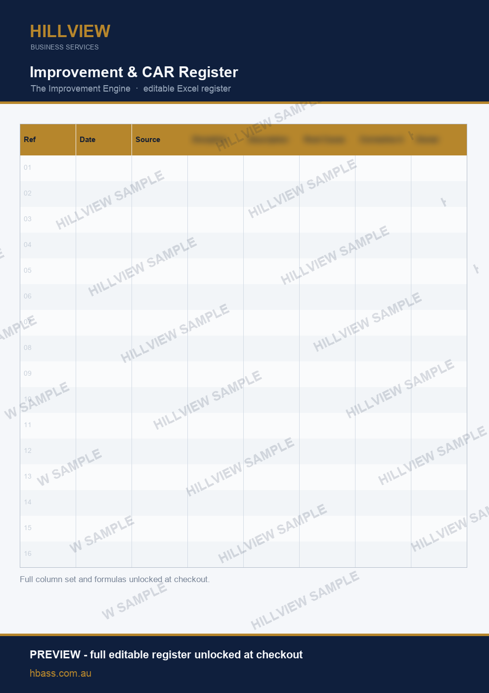 Improvement and CAR Register - preview