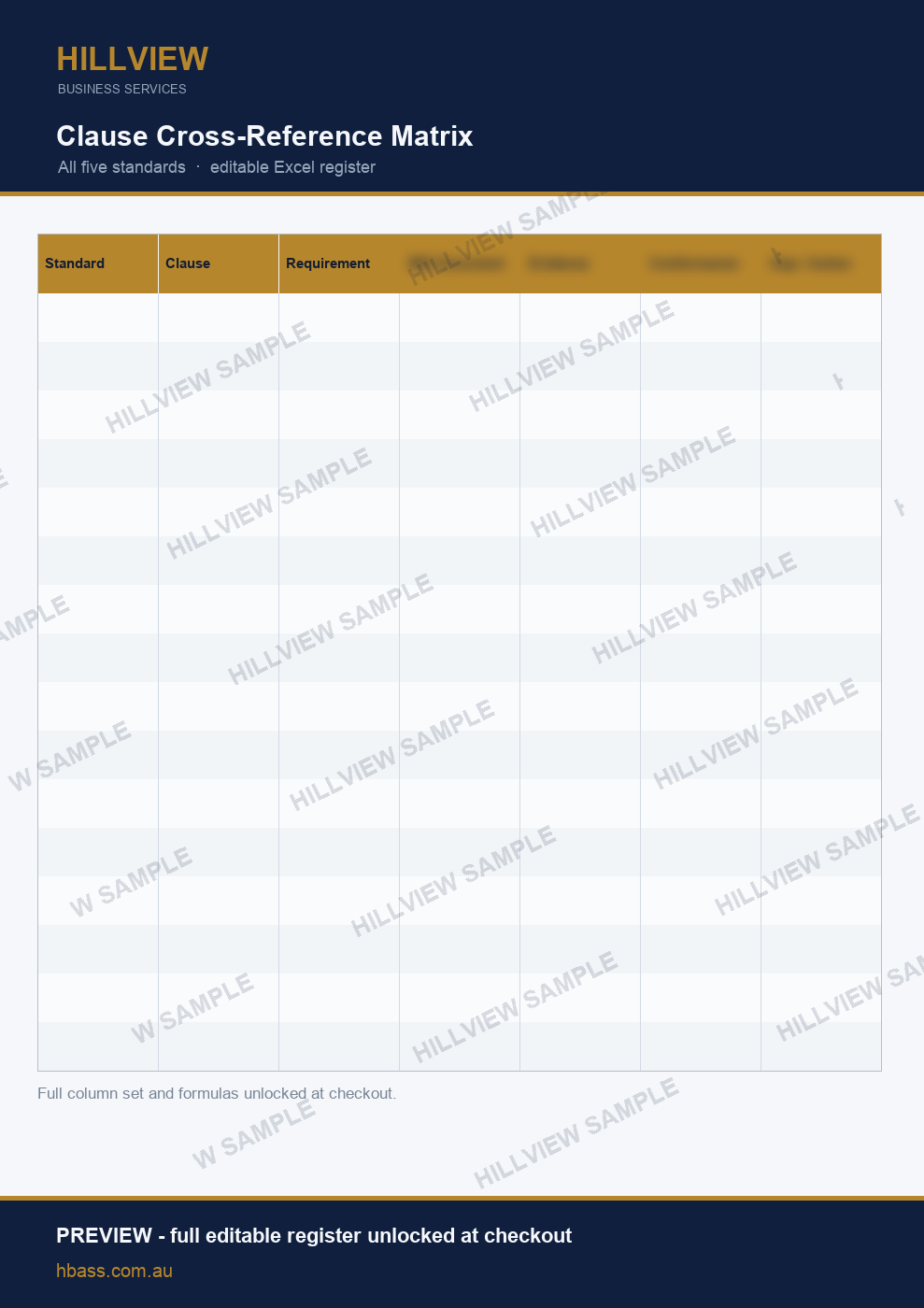 Clause Cross-Reference Matrix - preview